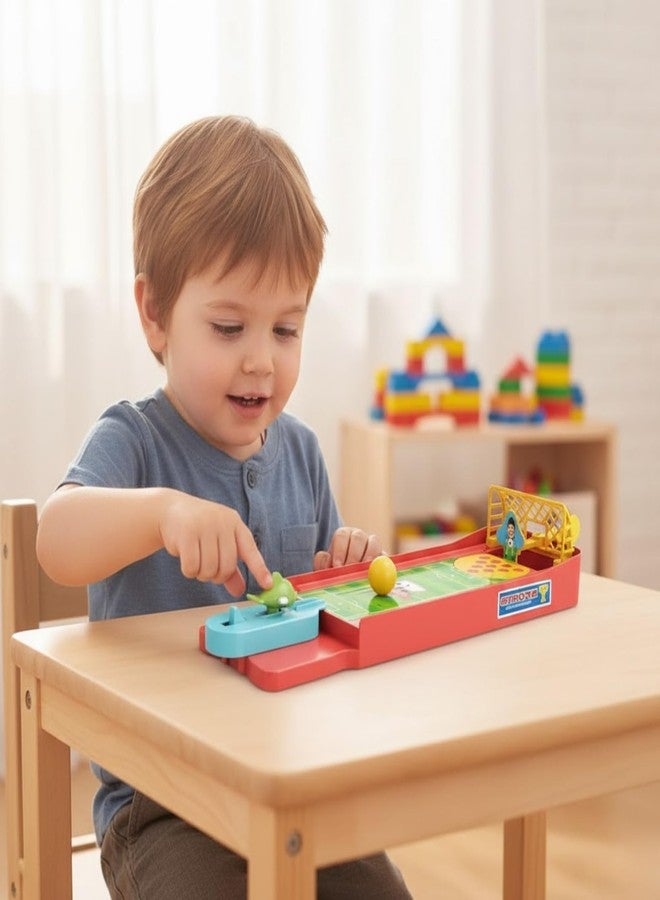 Drumstone 𝓓rumstone (𝟑 𝐘𝐄𝐀𝐑 𝐖𝐀𝐑𝐑𝐀𝐍𝐓𝐘) Shroket Mini Soccer Table Game - Compact Plastic Football Field with Ball Launcher Dual Goal Posts & Score Tracker Fun Interactive Desktop Sports Toy for Kids - Image 2